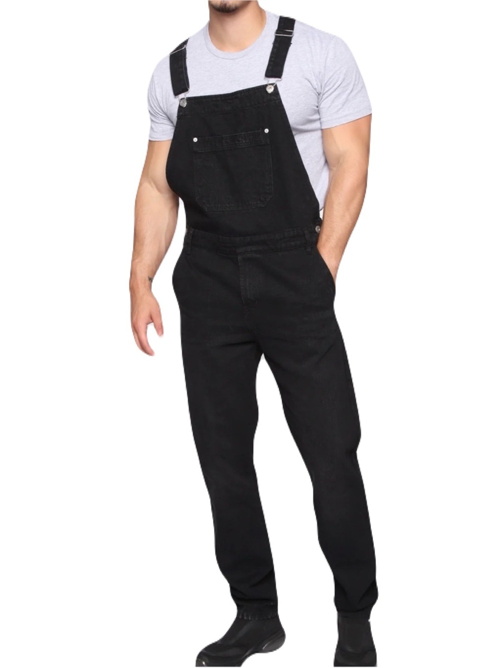 NWT Men’s Black Denim Overalls Size 32